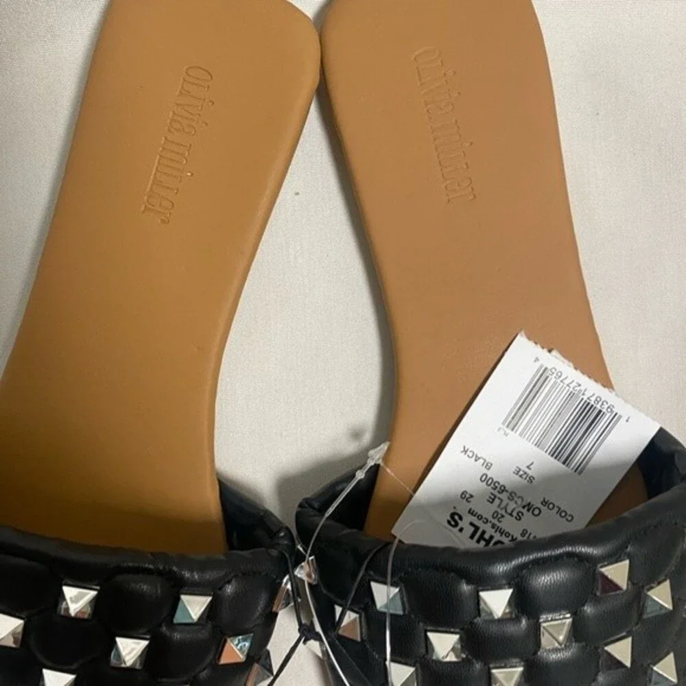 new stud sandal black pyramid triangle flip flop 7 olivia miller rock punk